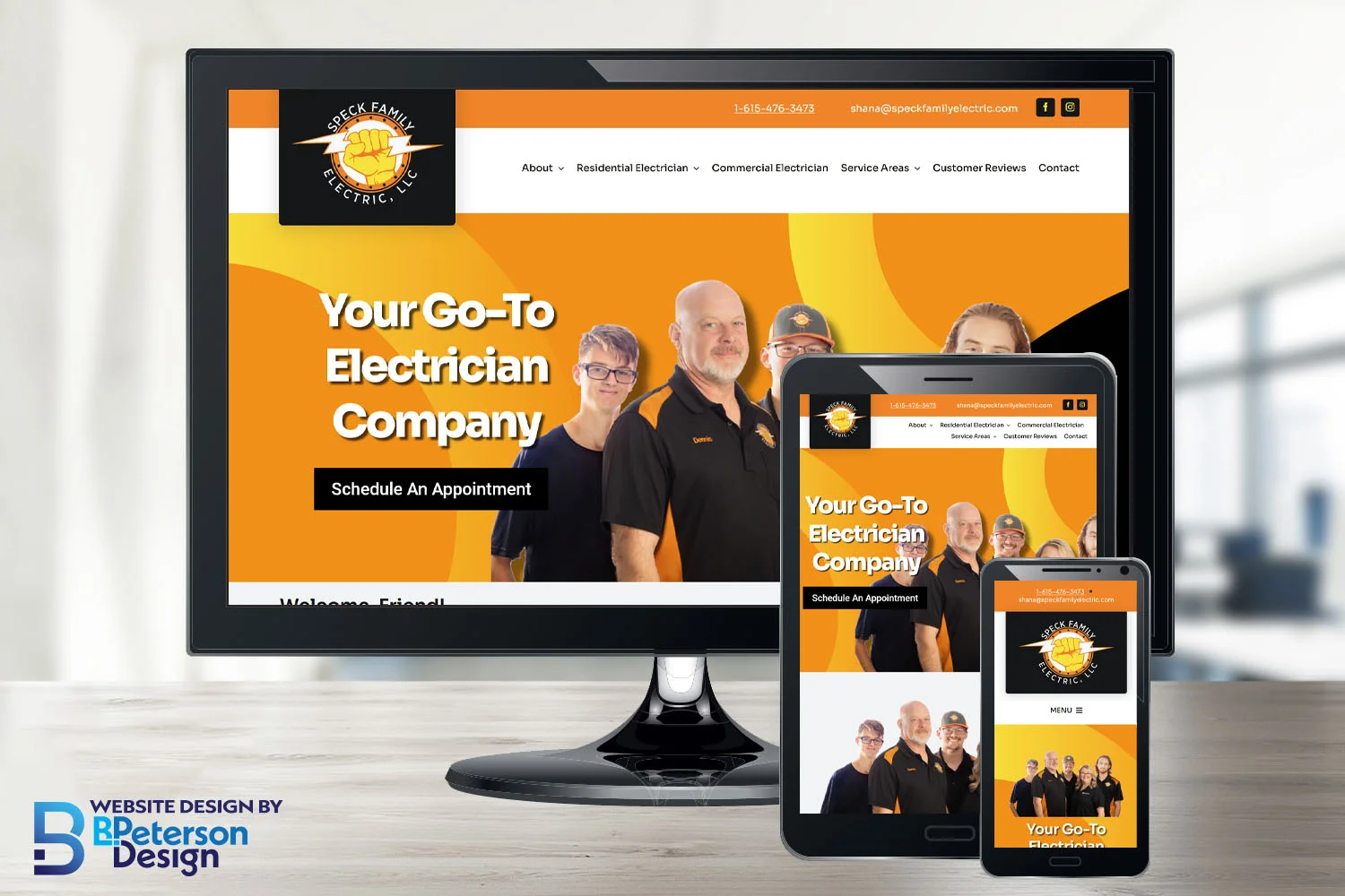 Electrician Website Design for Speck Family Electric