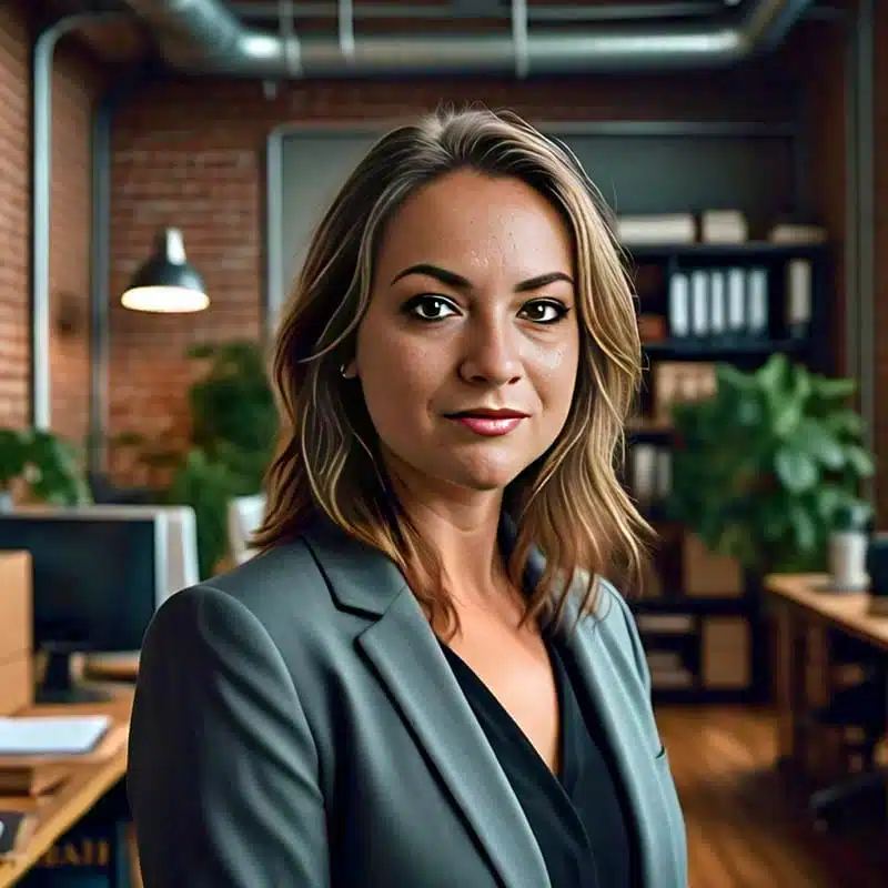 Janae smiling in her office loft